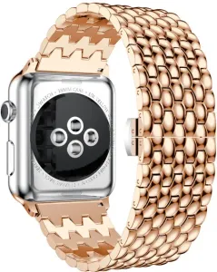 4wrist Cinturino a maglia in acciaio con motivo drago per Apple Watch 38/40/41 mm - Rose Gold