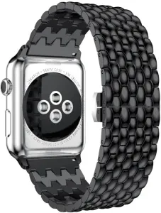 4wrist Cinturino a maglia in acciaio con motivo drago per Apple Watch 42/44/45/49 mm - Black