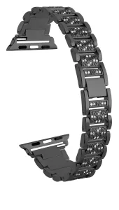 4wrist Cinturino a maglia in acciaio con pietre per Apple Watch 38/40/41 mm - Black