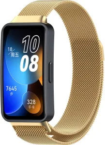 4wrist Cinturino a maglia milanese con chiusura magnetica per Huawei Watch Band 8 - Gold