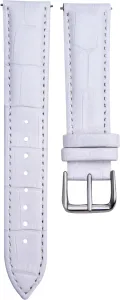 4wrist Cinturino in pelle con design pelle di coccodrillo - Bianco 16 mm