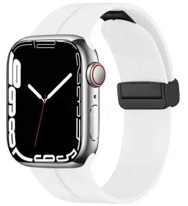 4wrist Cinturino in silicone con chiusura magnetica per Apple Watch 42/44/45/49 mm - White