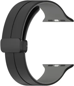 4wrist Cinturino in silicone con chiusura magnetica per Apple Watch 42/44/45/49mm - Black/Grey
