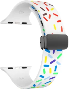 4wrist Cinturino in silicone con motivo a colori per Apple Watch 42/44/45/49 mm - Bianco
