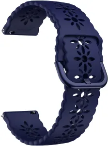 4wrist Cinturino in silicone con motivo floreale 20 mm - Dark Blue