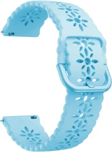 4wrist Cinturino in silicone con motivo floreale 20 mm - Light Blue