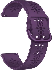 4wrist Cinturino in silicone con motivo floreale 20 mm - Violet