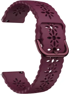 4wrist Cinturino in silicone con motivo floreale 20 mm - Wine Red