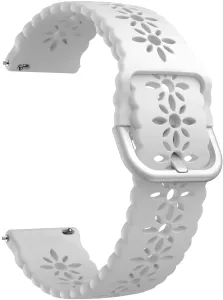 4wrist Cinturino in silicone con motivo floreale 22 mm - White