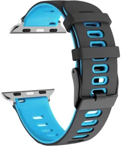 4wrist Cinturino in silicone per Apple Watch - Black/Blue 38/40/41 mm