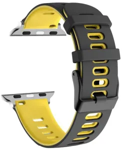 4wrist Cinturino in silicone per Apple Watch - Black/Yellow 42/44/45/49 mm