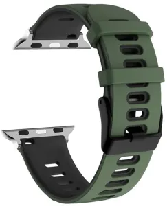 4wrist Cinturino in silicone per Apple Watch - Green/Black 42/44/45/49 mm