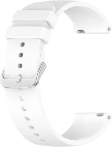 4wrist Cinturino universale in silicone con chiusura in argento 20 mm - White