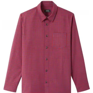 A.P.C. Men's Red Check Jules Shirt Red - RED S