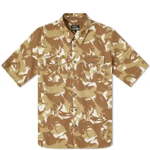 A.P.C Men's Short Sleeved Joey Shirt Camouflage - S Camouflage