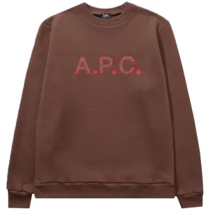 A.P.C Men's Logo Sweater Brown - S BROWN