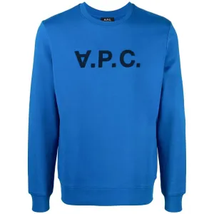 A.P.C Men's VPC Logo Crewneck Blue - XXL BLUE