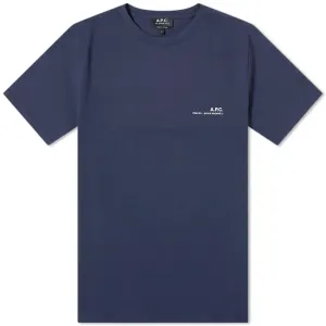 A.P.C Men's Item Logo T-shirt Navy - L NAVY