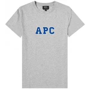 A.P.C Men's Melange Gael Logo T-shirt Grey - XL GREY