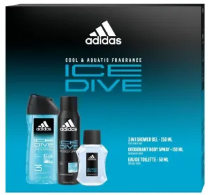 Adidas Ice Dive - Eau de toilette con vaporizzatore 50 ml + gel doccia 250 ml + deodorante spray 150 ml