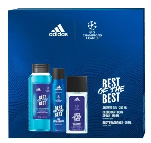 Adidas UEFA Best Of The Best - deodorante con vaporizzatore 75 ml + gel doccia 250 ml + deodorante spray 150 ml