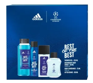 Adidas UEFA Best Of The Best - tonico dopobarba 100 ml + gel doccia 75 ml + deodorante spray 250 ml + deodorante con nebulizzatore 150 ml
