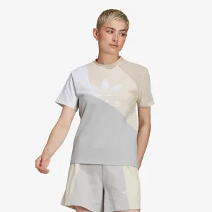 Beige-Grey Women's T-Shirt adidas Originals - Women #141464