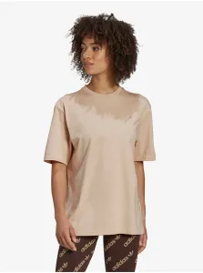 Beige Women's Oversize T-Shirt adidas Originals - Women #909441