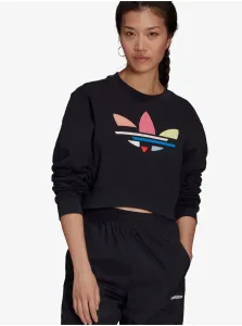 Black Crop Top Sweatshirt Adidas Originals - Women #910821
