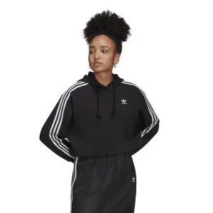 Black Womens Crop Hoodie adidas Originals - Women #142101