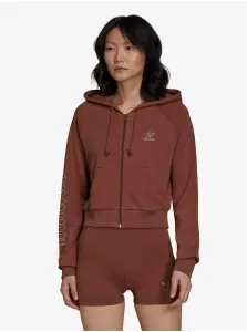 Brown Womens Cropped Hoodie adidas Originals Cropped Trac - Women #910991