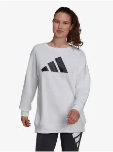 White Women's Printed Sweatshirt adidas Performance W FI 3B CREW - Women