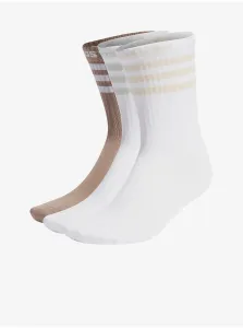 Set of three pairs of socks in white and old pink adidas Originals - unisex #908694