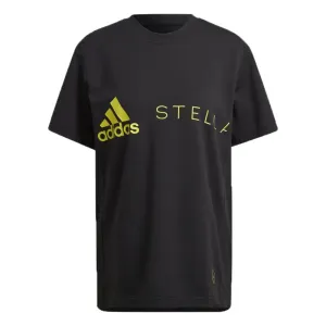 adidas by Stella McCartney Womens Logo T-shirt Black - L WHITE