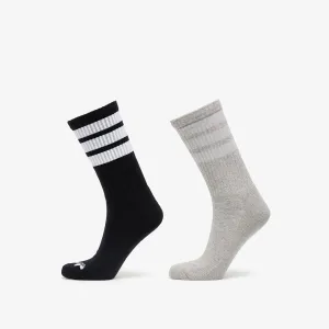 adidas 3-Stripes Crew Socks 2-Pack Black/ Grey #254545