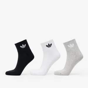 adidas Mid Ankle Sock 3-Pack White/ Medium Grey Heather/ Black #3009211