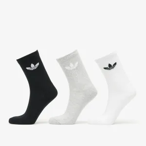 adidas Trefoil Cushion Crew Sock 3-Pack White/ Medium Grey Heather/ Black #2428132