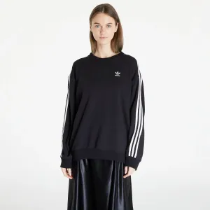 adidas 3 Stripes Oversized Crew Sweatshirt Black #3010583