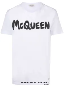 ALEXANDER MCQUEEN - T-shirt Graffiti In Cotone Organico #2239570