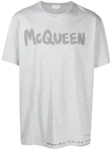 ALEXANDER MCQUEEN - T-shirt Graffiti In Cotone Organico #2261545