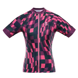 Women's cycling jersey with cool-dry ALPINE PRO SAGENA neon knockout pink variant pb #1654176