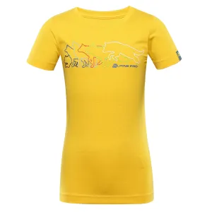 Children's quick-drying T-shirt ALPINE PRO ZOOLO spectra yellow variant pa