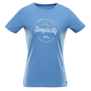 Women's cotton T-shirt ALPINE PRO ALLONA silver lake blue variant pb #807105