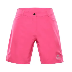 Women's softshell quick-drying shorts ALPINE PRO COLA neon knockout pink #2803149