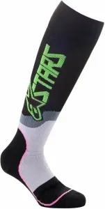 Alpinestars Calzini MX Plus-2 Socks Black/Green Neon/Pink Fluorescent L