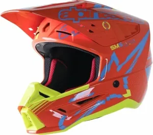 Alpinestars S-M5 Action Helmet Orange Fluorescent/Cyan/Yellow Fluorescent/Glossy L Casco