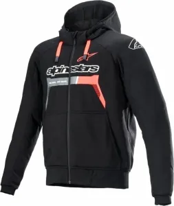 Alpinestars Chrome Ignition Hoodie Black/Red Fluorescent 2XL Giacca in tessuto