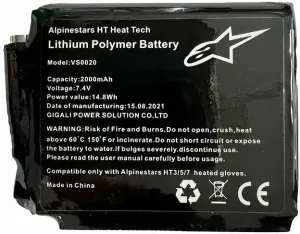 Alpinestars Battery For HT Heat Tech Gloves Black Solo una taglia Guanti da moto