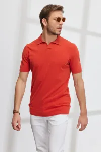 ALTINYILDIZ CLASSICS Men's Tile Standard Fit Regular Cut Polo Neck Short Sleeves Patterned Knitwear T-Shirt