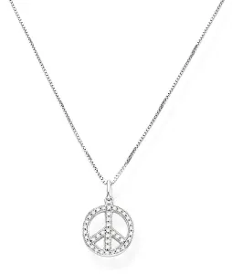 Amen Giocosa collana in argento con zirconi Peace 70`s CLPPEB (catena, ciondolo)